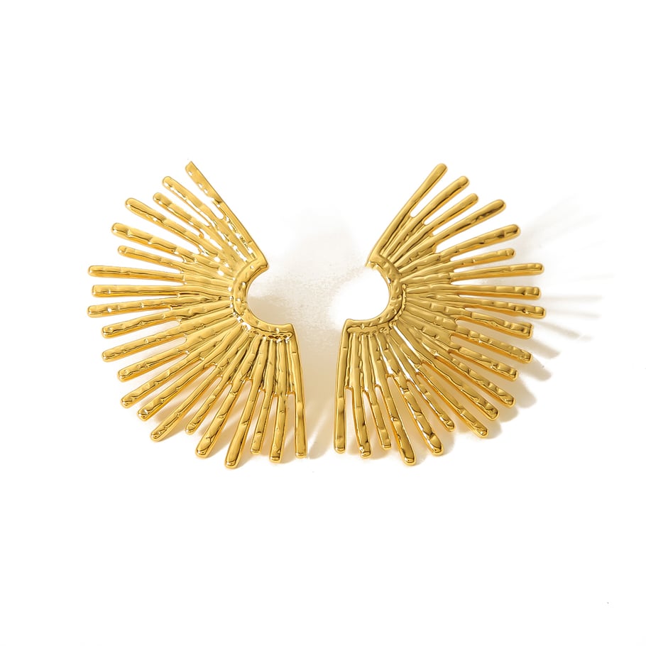 1 pair luxurious series style geometric gold plated zircon stud earrings